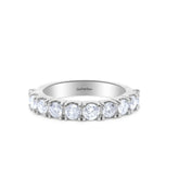 14K White Gold Round Diamond Half-Eternity Band (1.55 ct)